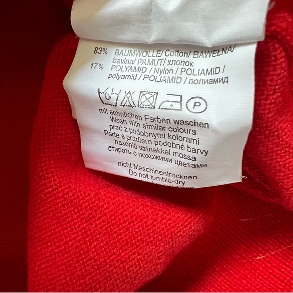 Marie Lund Vtg Red Long Sleeves Button Lace Knit Cardigan Sweater Holidays XL - Picture 10 of 14